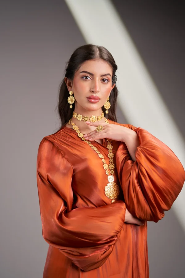 سبحه رص مع خناقى مع اقراط مع خاتم ذهب 21 قيراط فاخر - Image 2